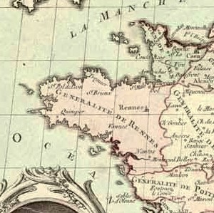 Carte de la Bretagne en 1789.