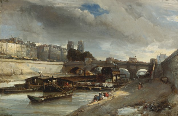 Johan_Barthold_Jongkind_-_Boot_wasplaats_de_buurt_van_de_Pont_Neuf,_Parijs